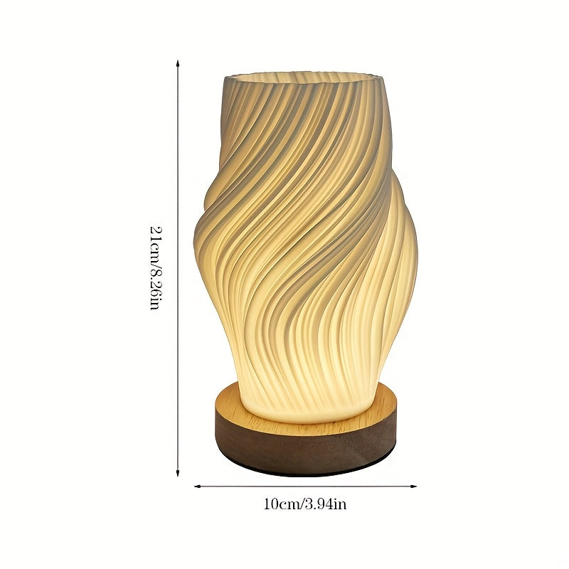 Verstelbare Tafellamp - Modern Design met Houten Voet en USB Voeding