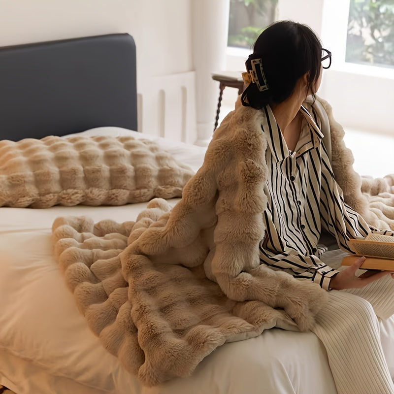Zachte Imitatie Konijnenfleece Deken – Multifunctionele Gooideken voor Bank, Sofa en Bed