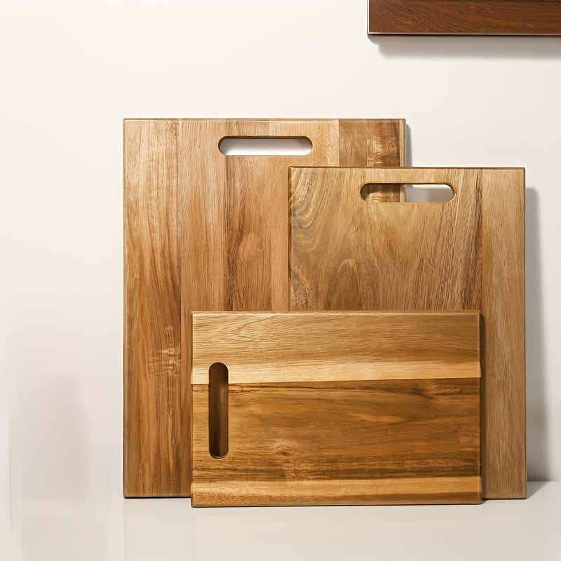 Houten Snijplank van Acaciahout – Voedselveilig Keukenaccessoire met Handvatten voor Vlees, Kaas en Groenten, 40 x 30 cm