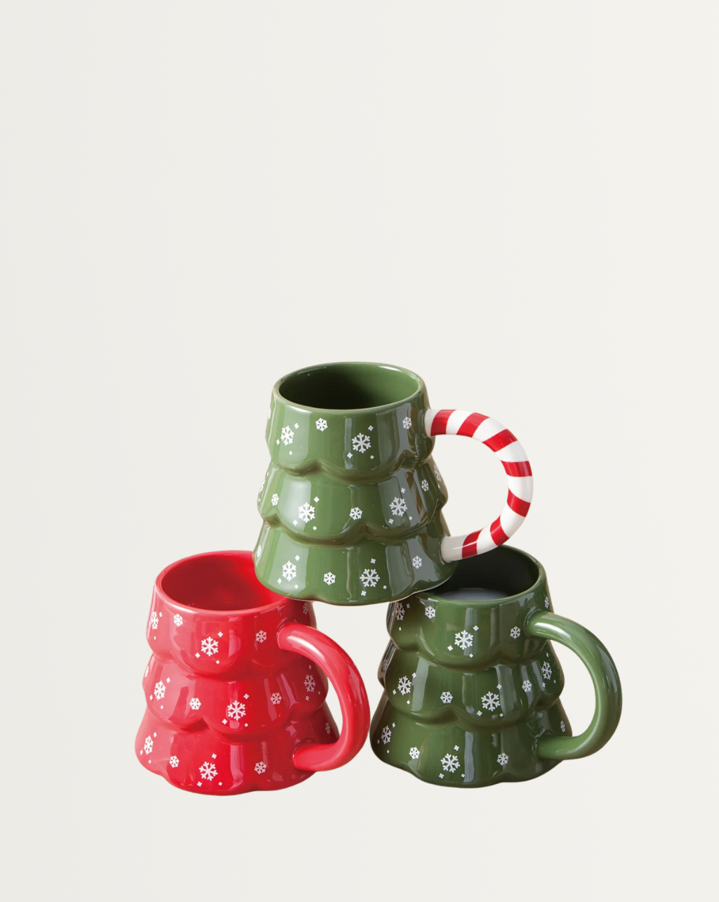 keramische Kerstboom Mok - Sneeuwvlok Design