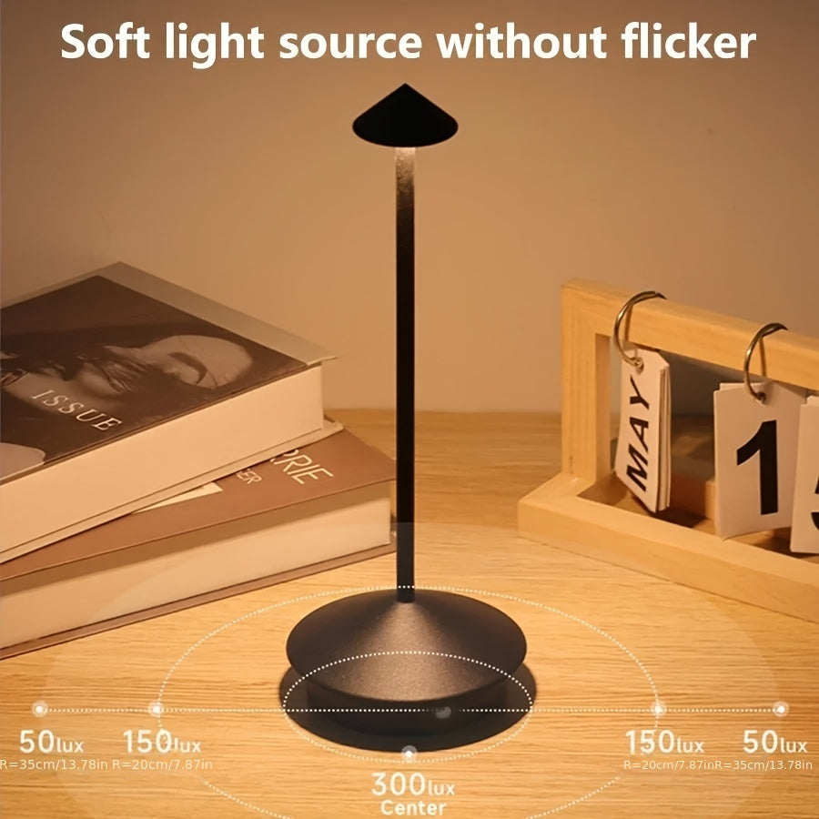 Draadloze LED Tafellamp met Traploze Dimming en Oplaadbare Batterij – Modern Design voor Diverse Kamers