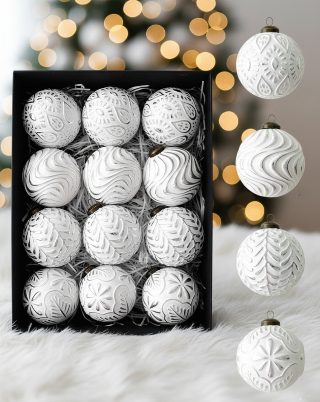 Feestelijke Luxe Kerstballen-Set – 12 Stuks – Elegant & Tijdloos