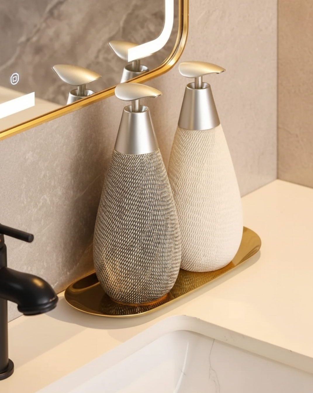 Keramische Zeepdispenser Badkamer – Japanse Vintage Stijl | Maison Roze - Maison Roze