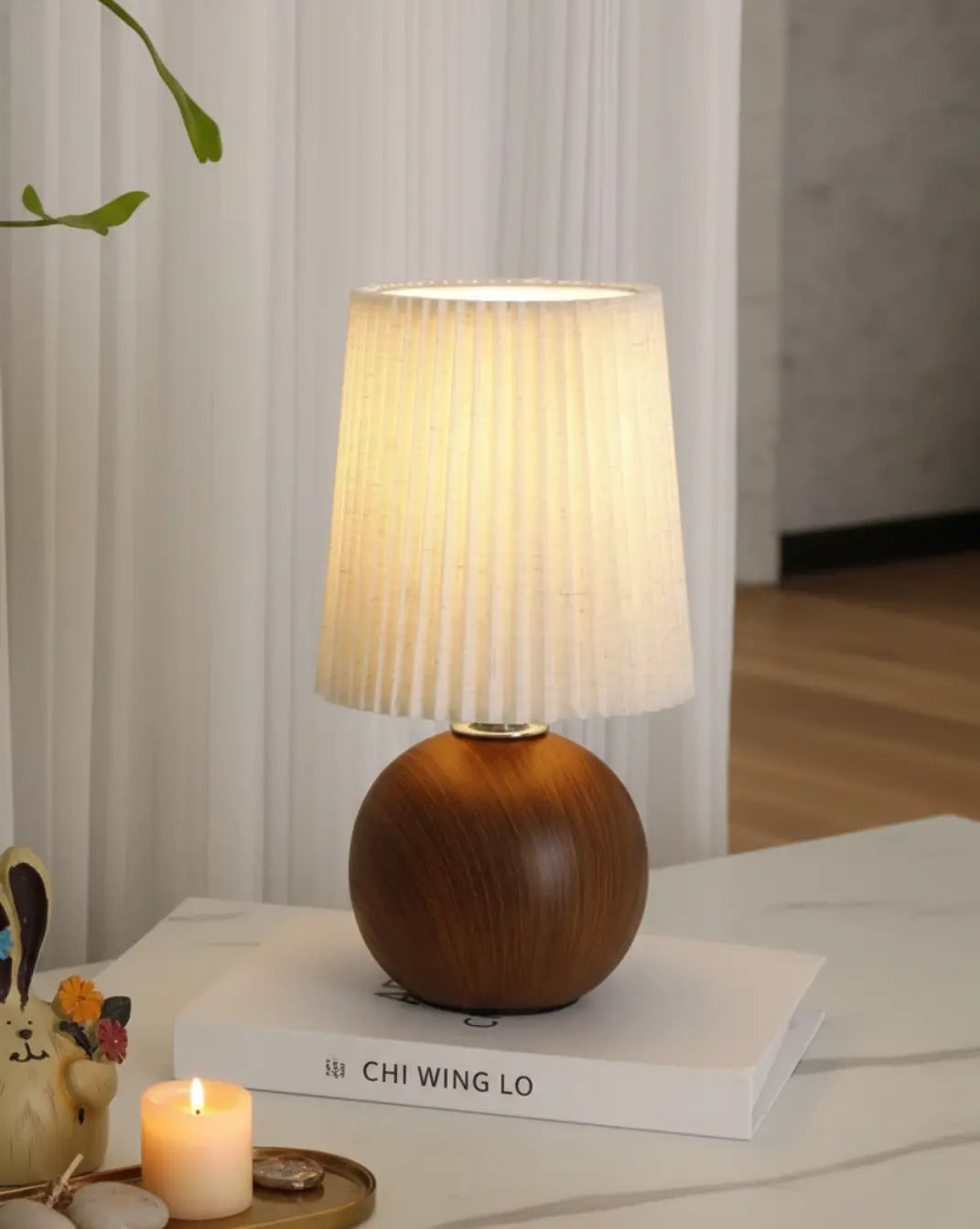 Moderne Stoffen Tafellamp – Keramiek Maison Roze