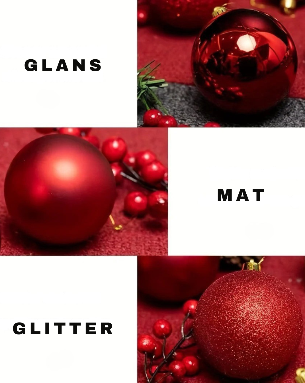 Basic kerstballen - 24 stuks