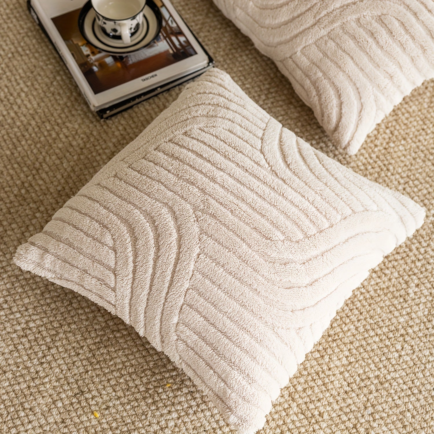 Boho Abstracte Kussenhoezen Set van 2 – Zachte Pluche Geometrische Patroon, 12x20, 18x18, 50.8x50.8 cm