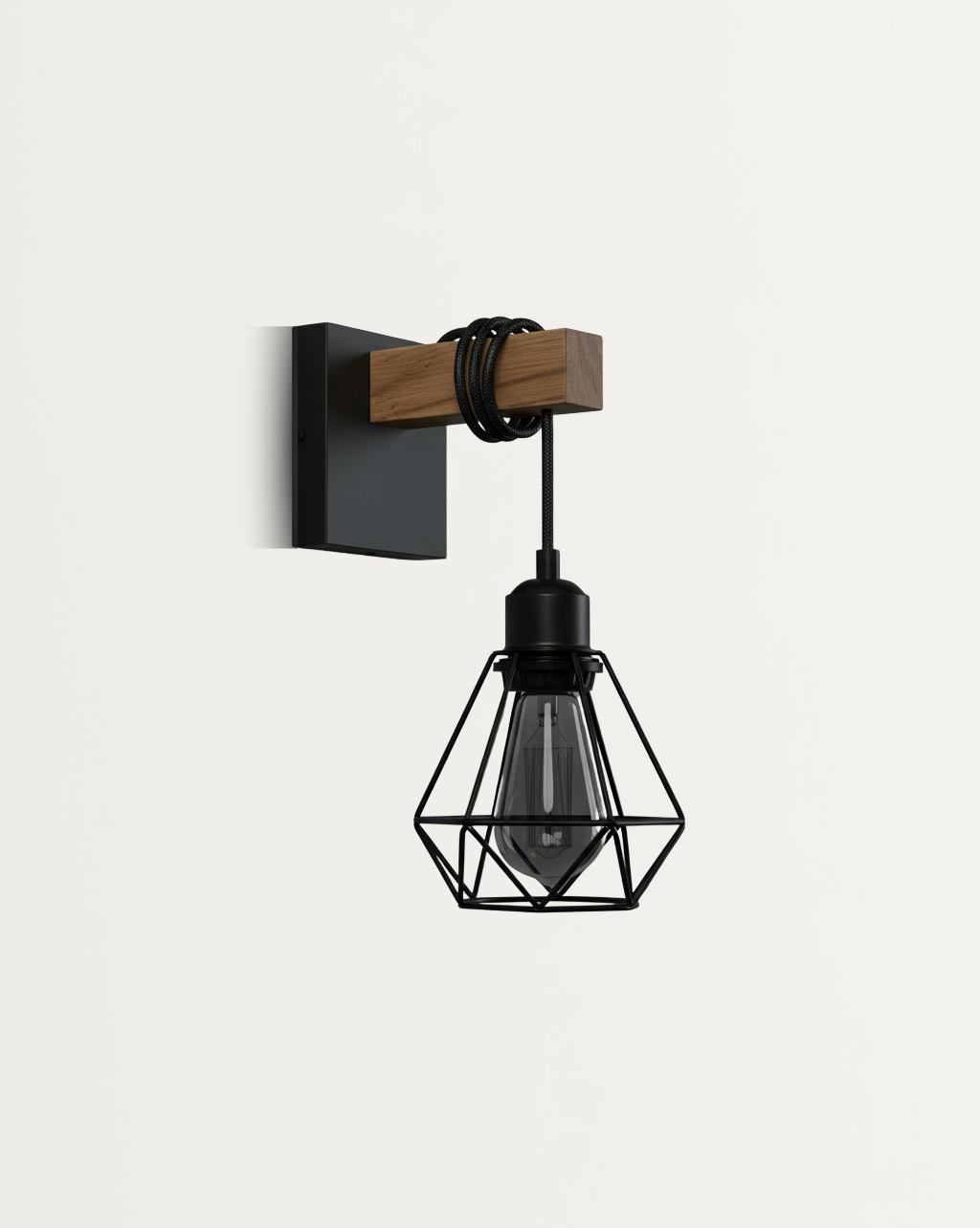Set van 2 Vintage Metalen Wandlampen met Kooi – Rustieke Industriële Verlichting voor Slaapkamer en Gang