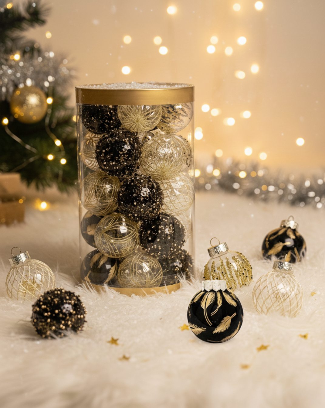 Moderne Kerstballen-Set – 25 Stuks – Elegante Mix voor de Kerstboom
