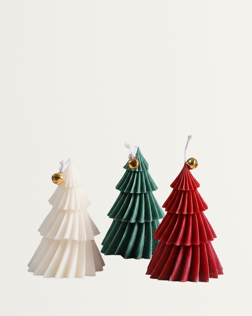 handgemaakte kerstboom kaarsen - set van 2