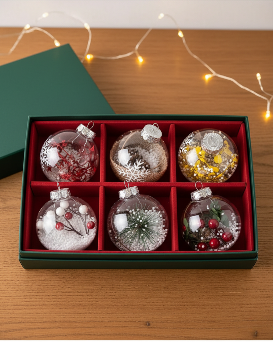 Feestelijke Kerstballen-Set – 6 Stuks – Stijlvolle Winterversiering