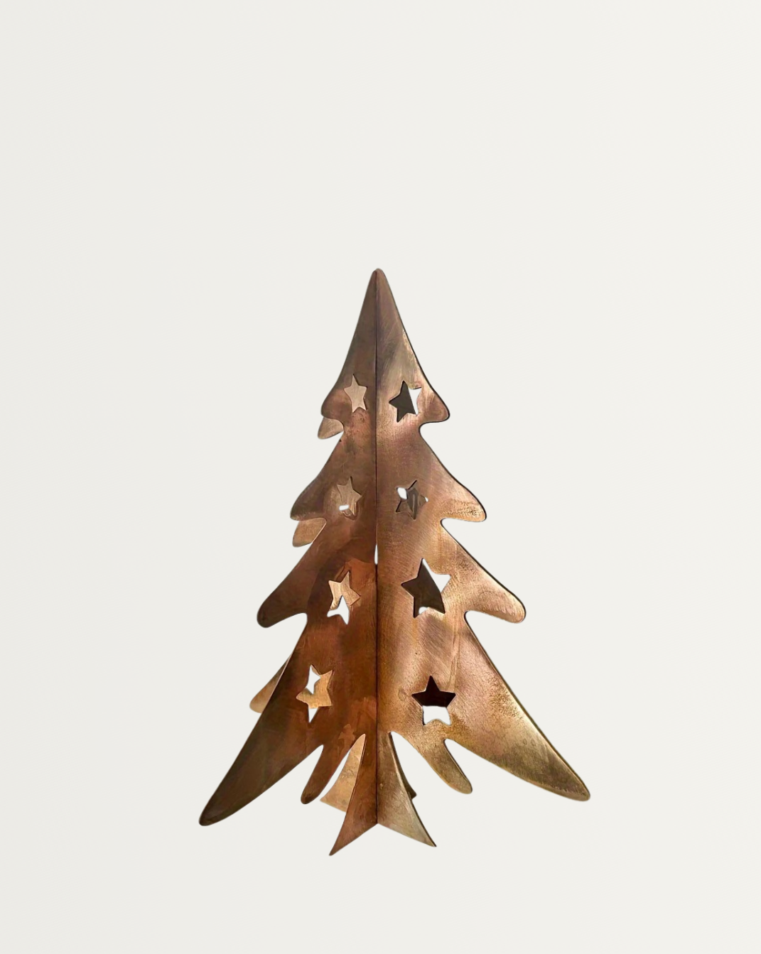 Metalen kerstboom-decoratie met steruitsnijding