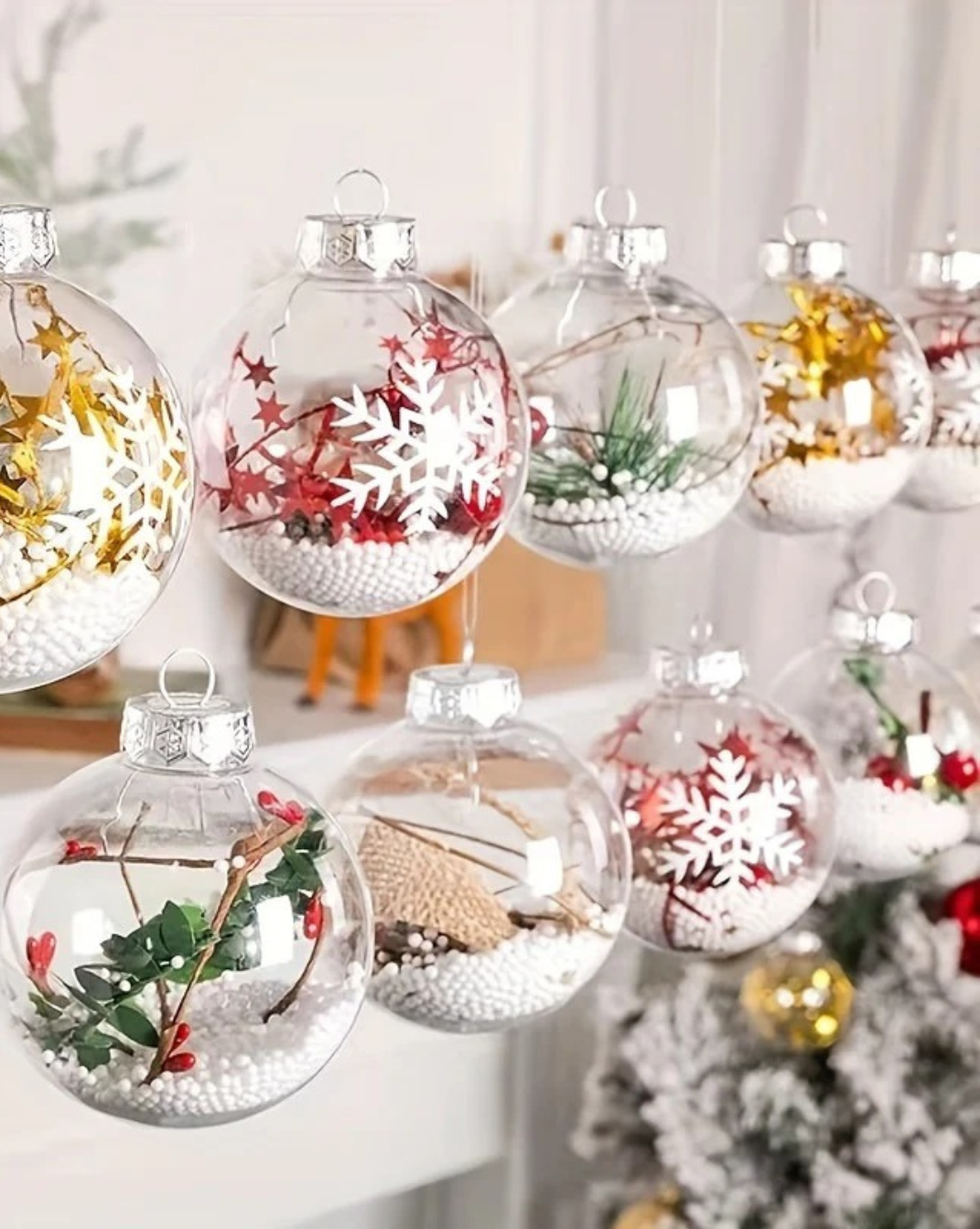 Feestelijke Kerstballen-Set – 6 Stuks – Stijlvolle Winterversiering