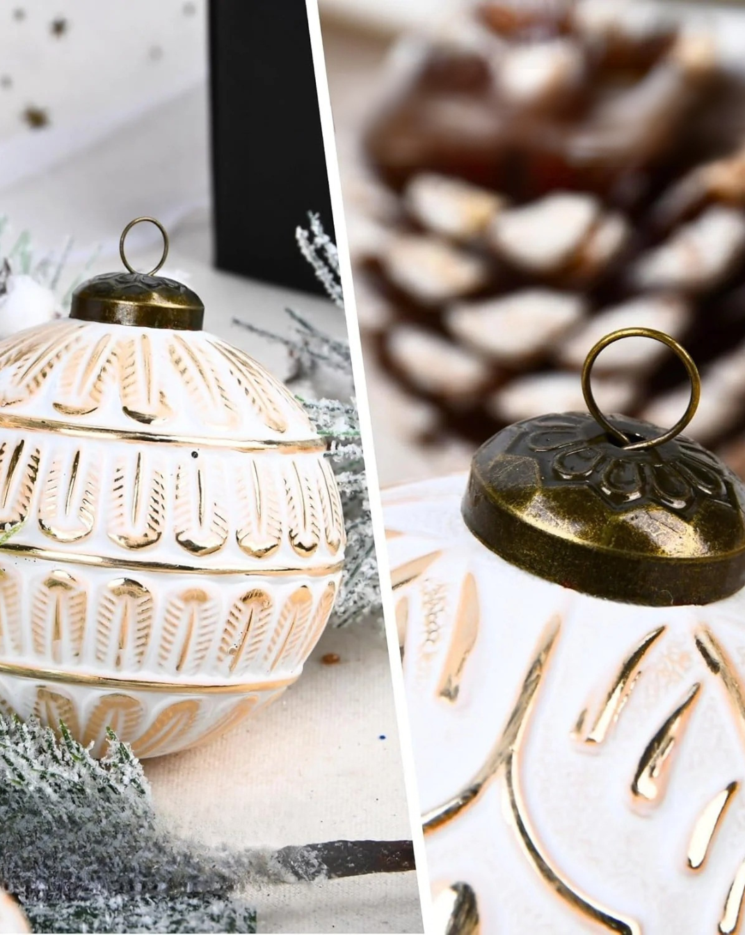 Vintage Kerstballen-Set – 12 Stuks