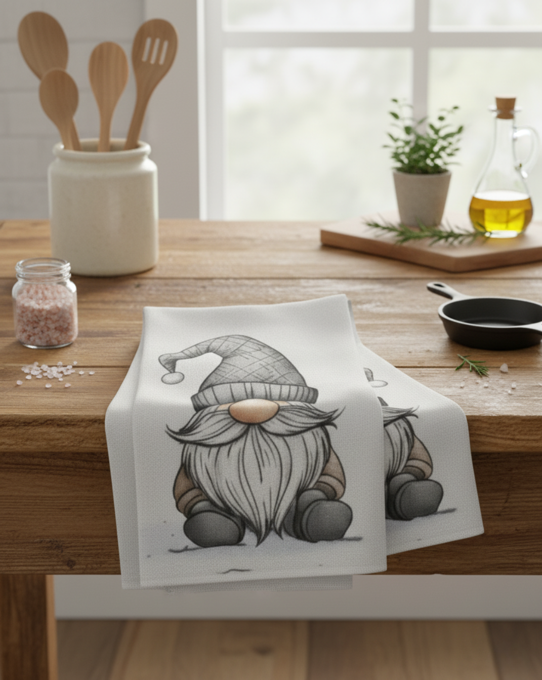 Katoenen Gnome keukenhanddoeken set