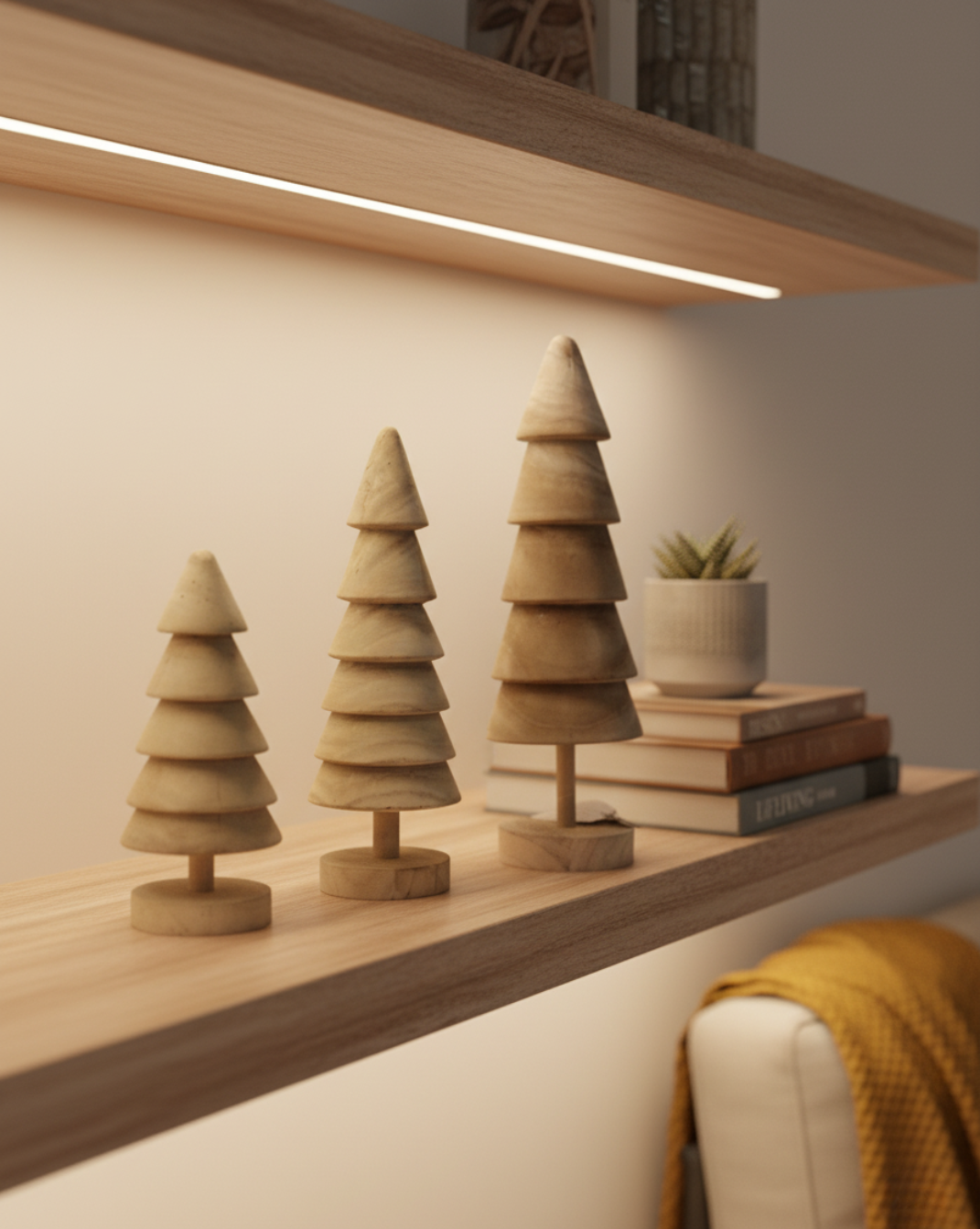 Rustieke kegel-kerstboom – stijlvol & compact