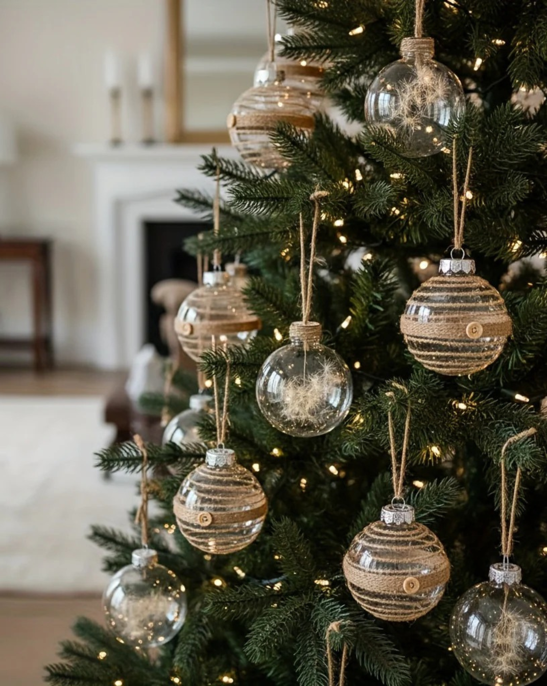 Boho-Design Kerstballen-Set – 6 Stuks