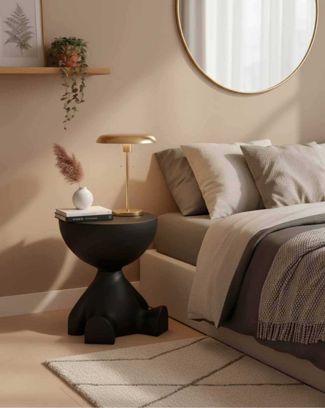 Modern Beer-Vormige Bijzettafel — met opbergruimte - Maison Roze