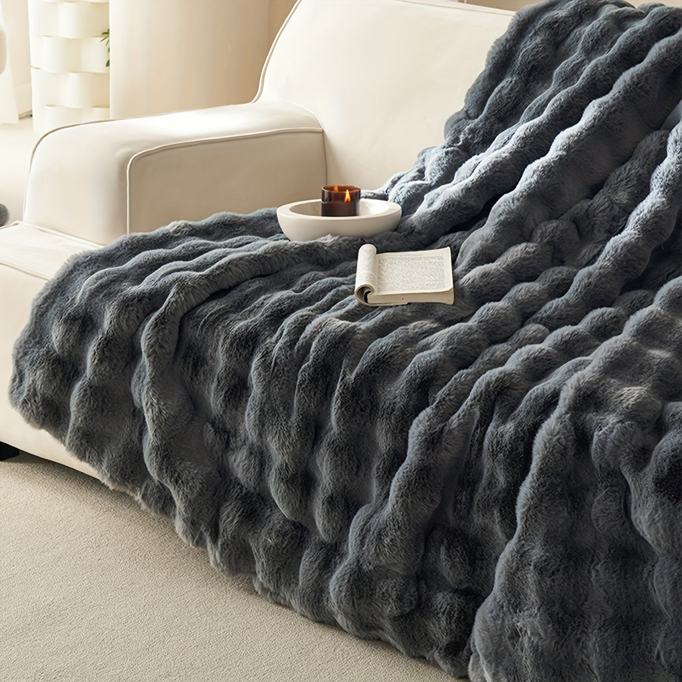 Zachte Imitatie Konijnenfleece Deken – Multifunctionele Gooideken voor Bank, Sofa en Bed