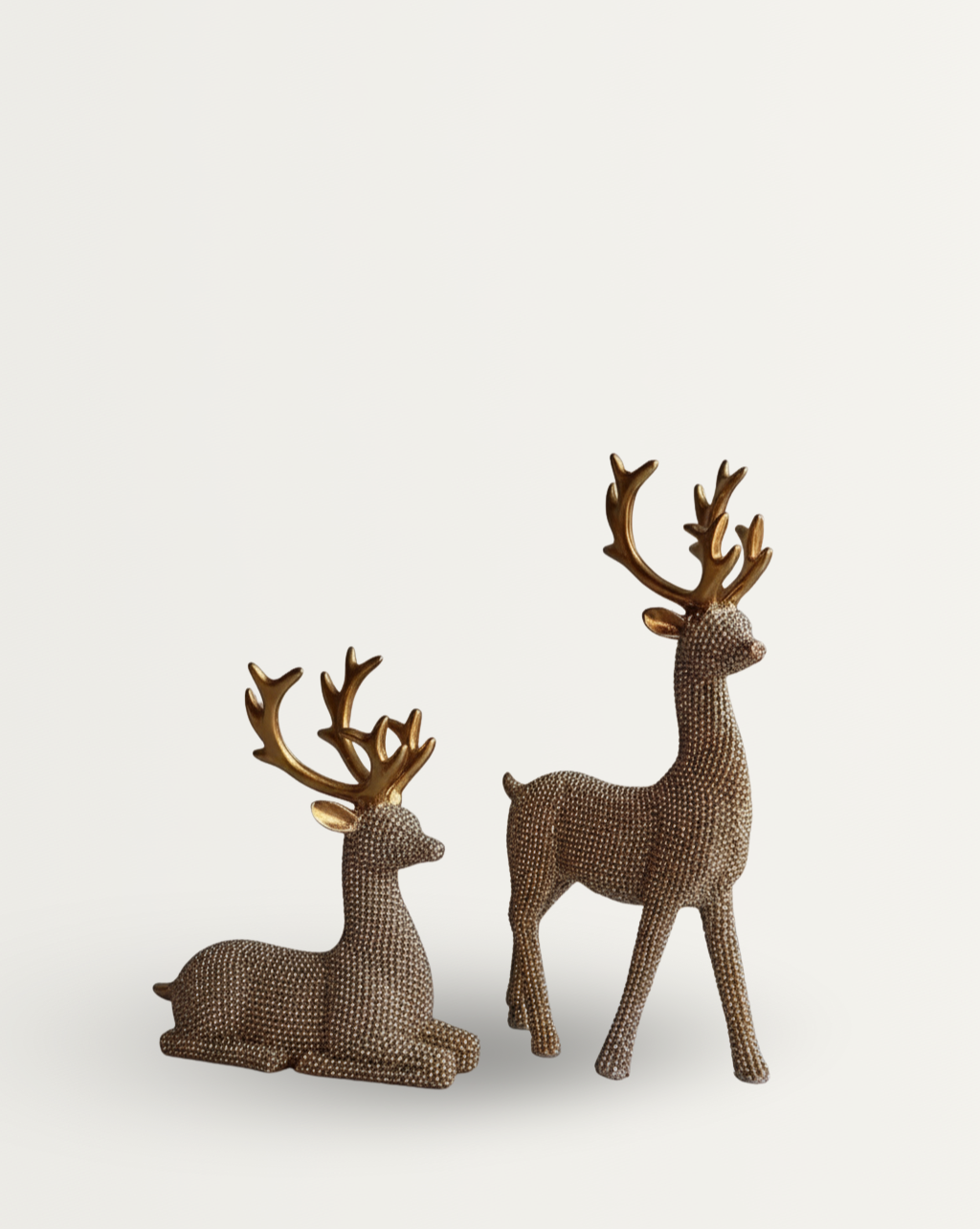 Festive Forest – Set van 2 Rendier-Beeldjes Goud