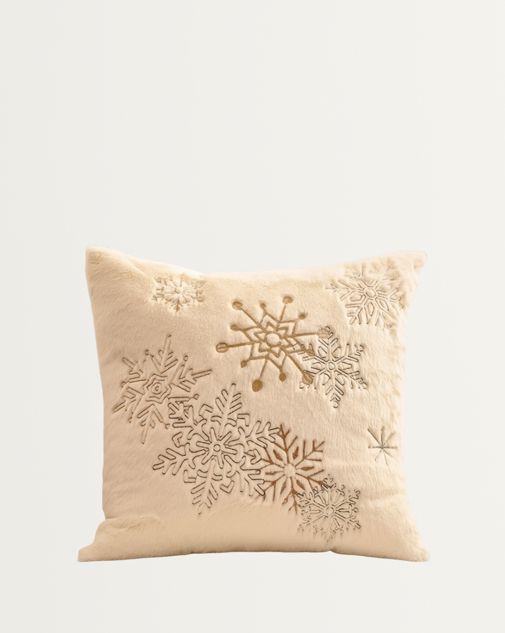 Witte Pluche feestelijke kussensloop