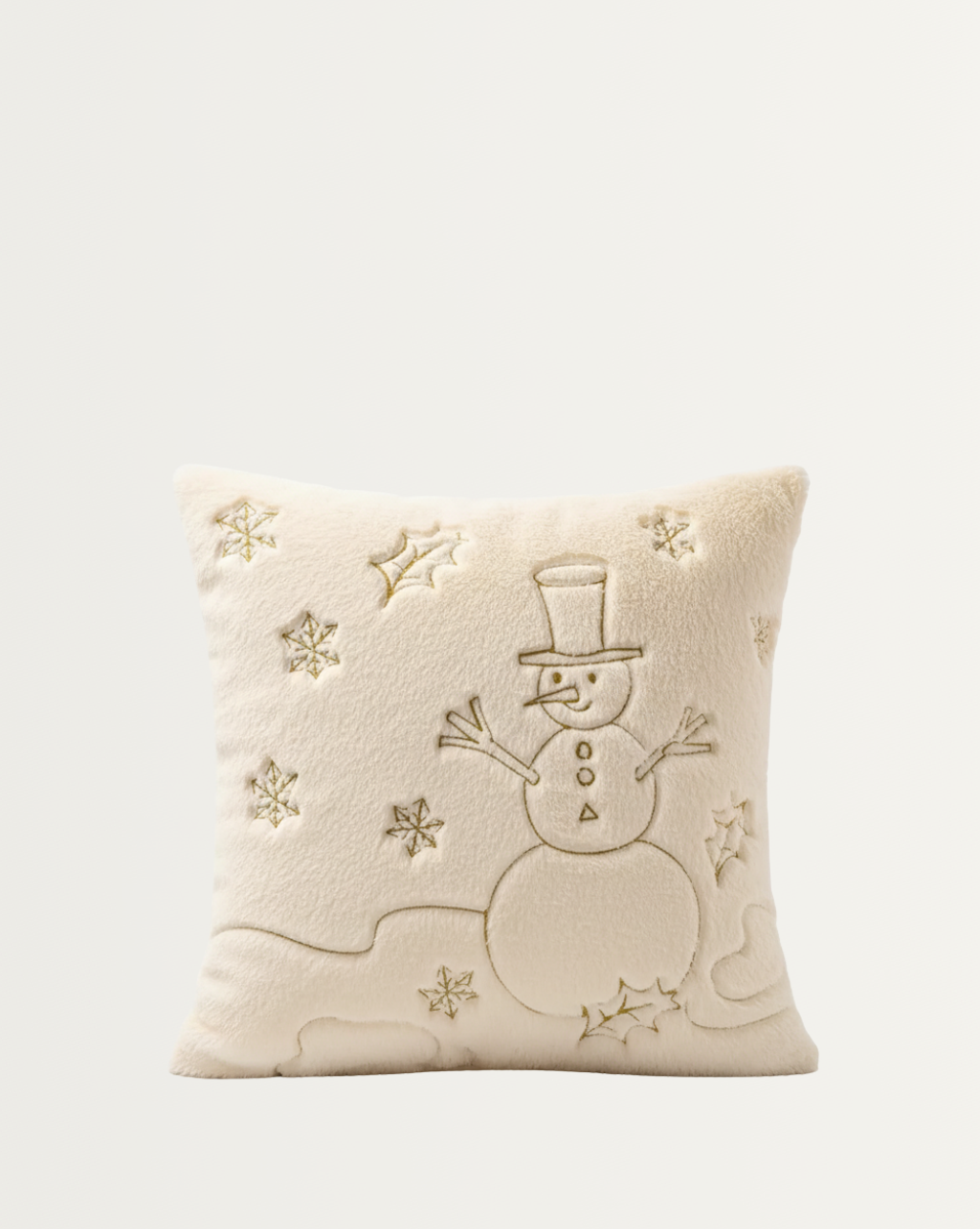 Witte Pluche feestelijke kussensloop