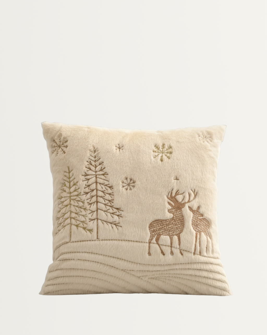 Witte Pluche feestelijke kussensloop