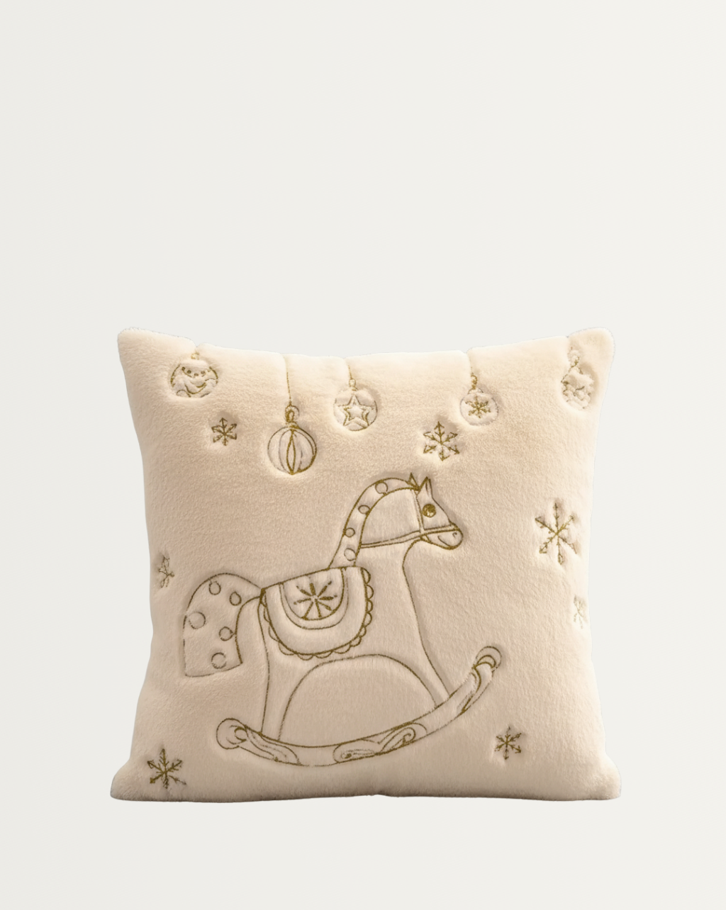 Witte Pluche feestelijke kussensloop