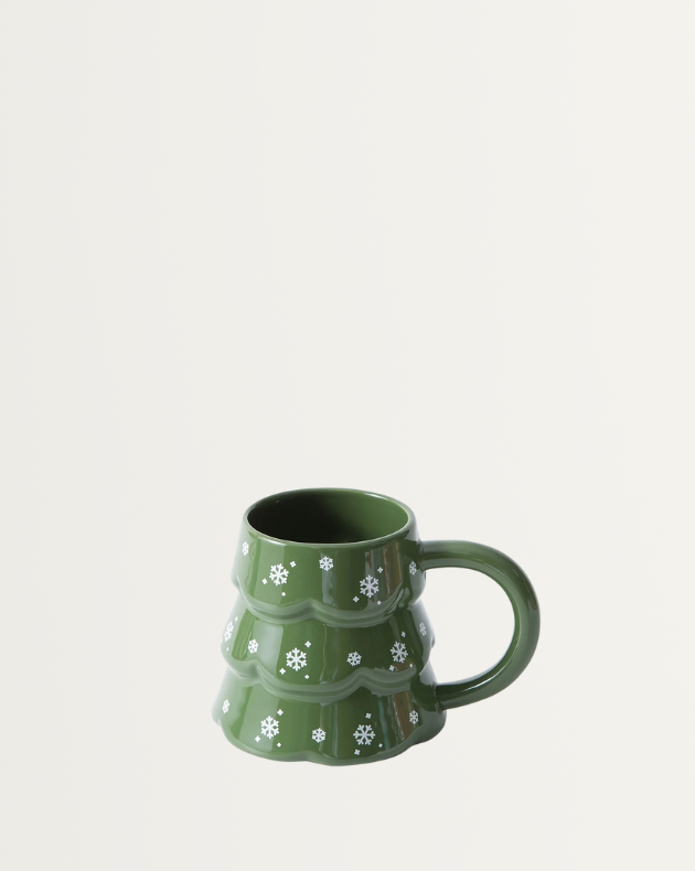 keramische Kerstboom Mok - Sneeuwvlok Design