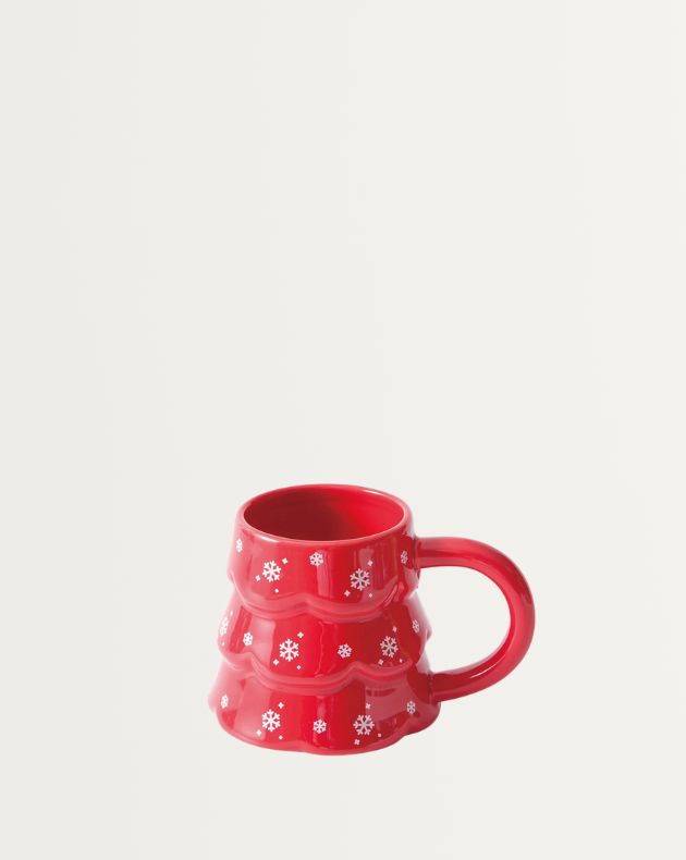 keramische Kerstboom Mok - Sneeuwvlok Design