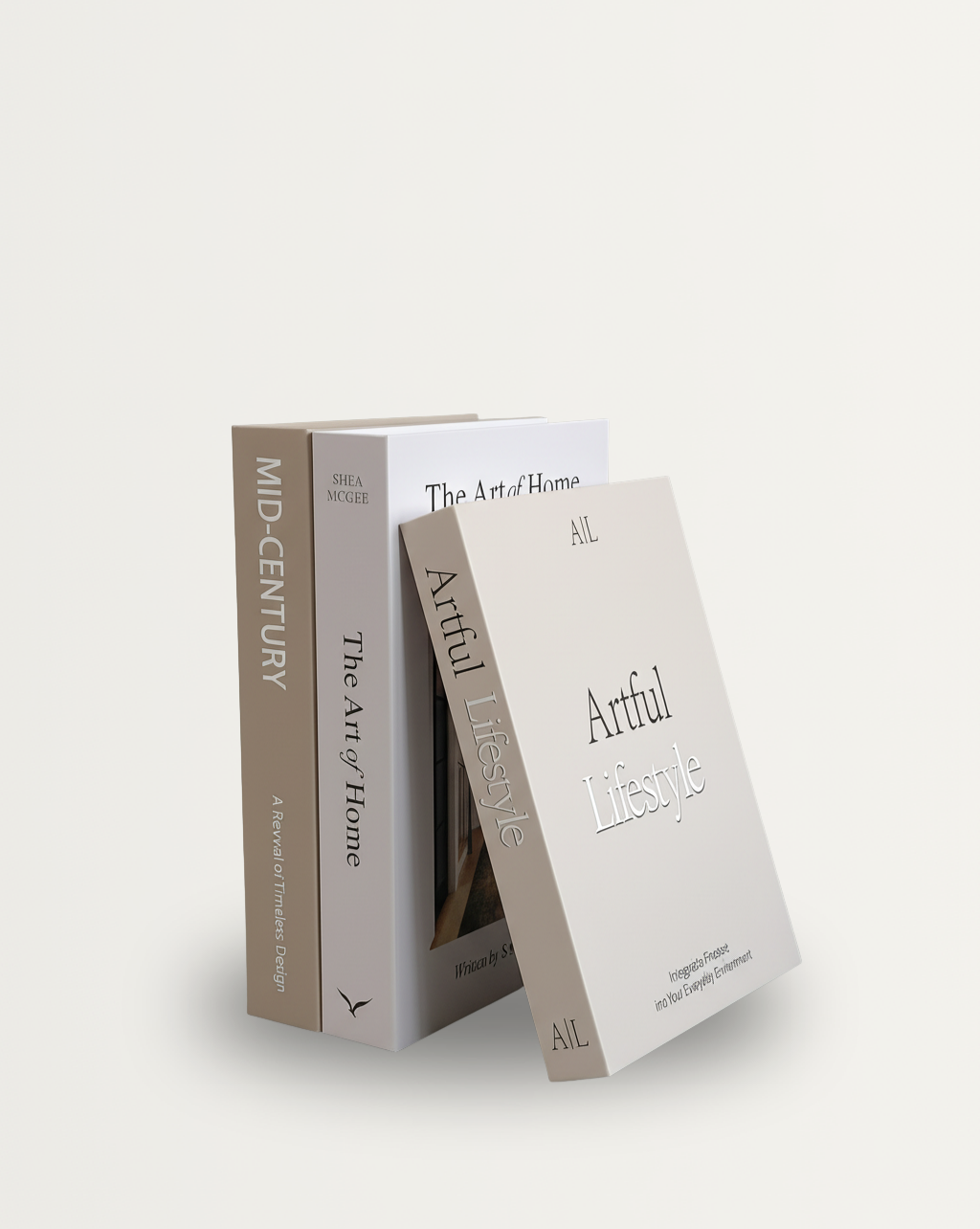 3 stuks huisdecoratie papieren nepboeken, verfijnde simulatiewerken in bruin, wit en beige voor tafel-, nachtkastje- of boekplankversiering, Feestelijke Decoraties,Minimalistische Boeken,Decoratieve Boeken,Verfijnd Ontwerp,Lichtgewicht Boeken,Boeken Displ