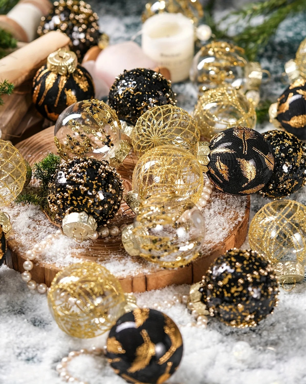Moderne Kerstballen-Set – 25 Stuks – Elegante Mix voor de Kerstboom