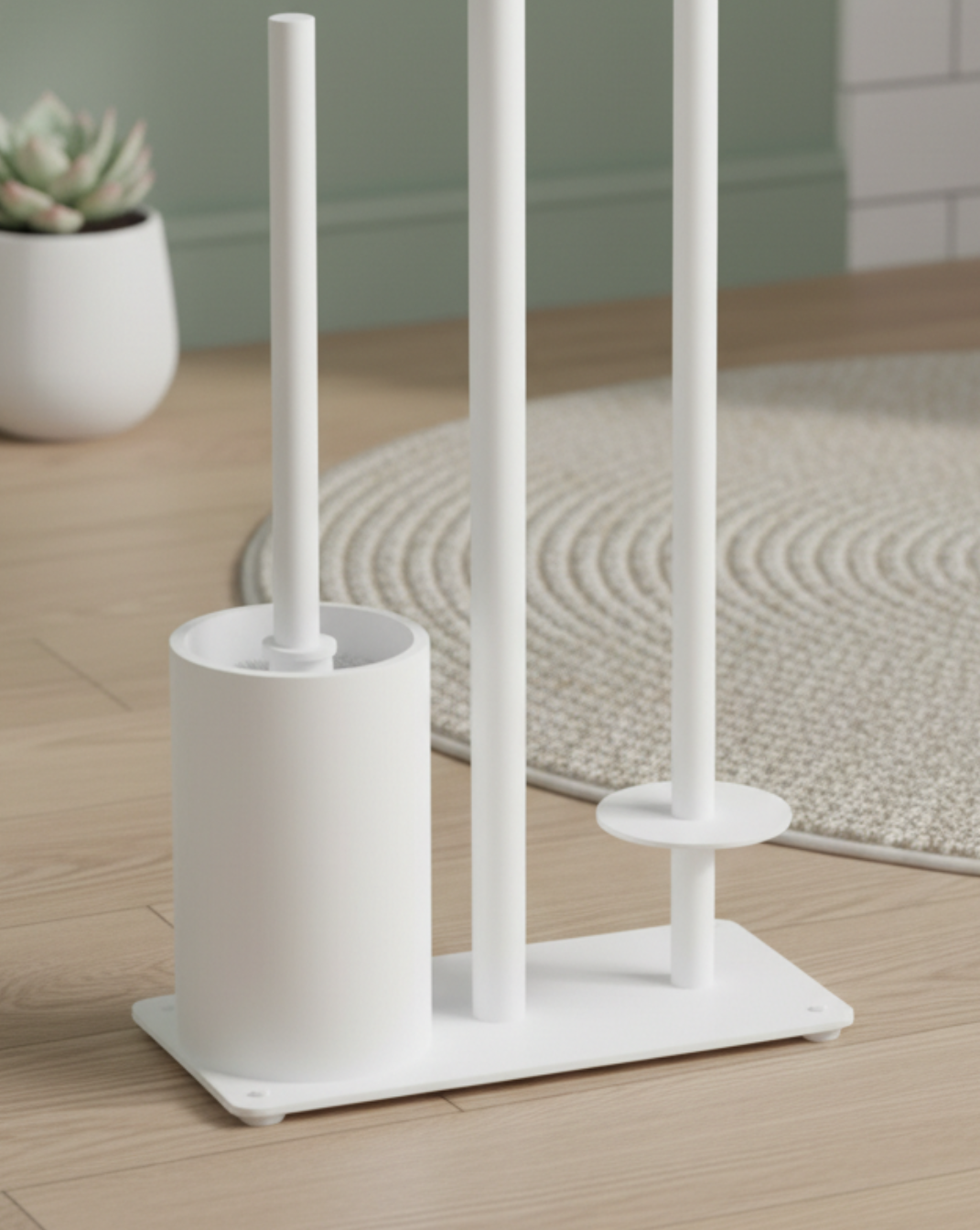 Toiletrolhouder Vrijstaand met Opbergruimte – Minimalistische Toiletpapierhouder