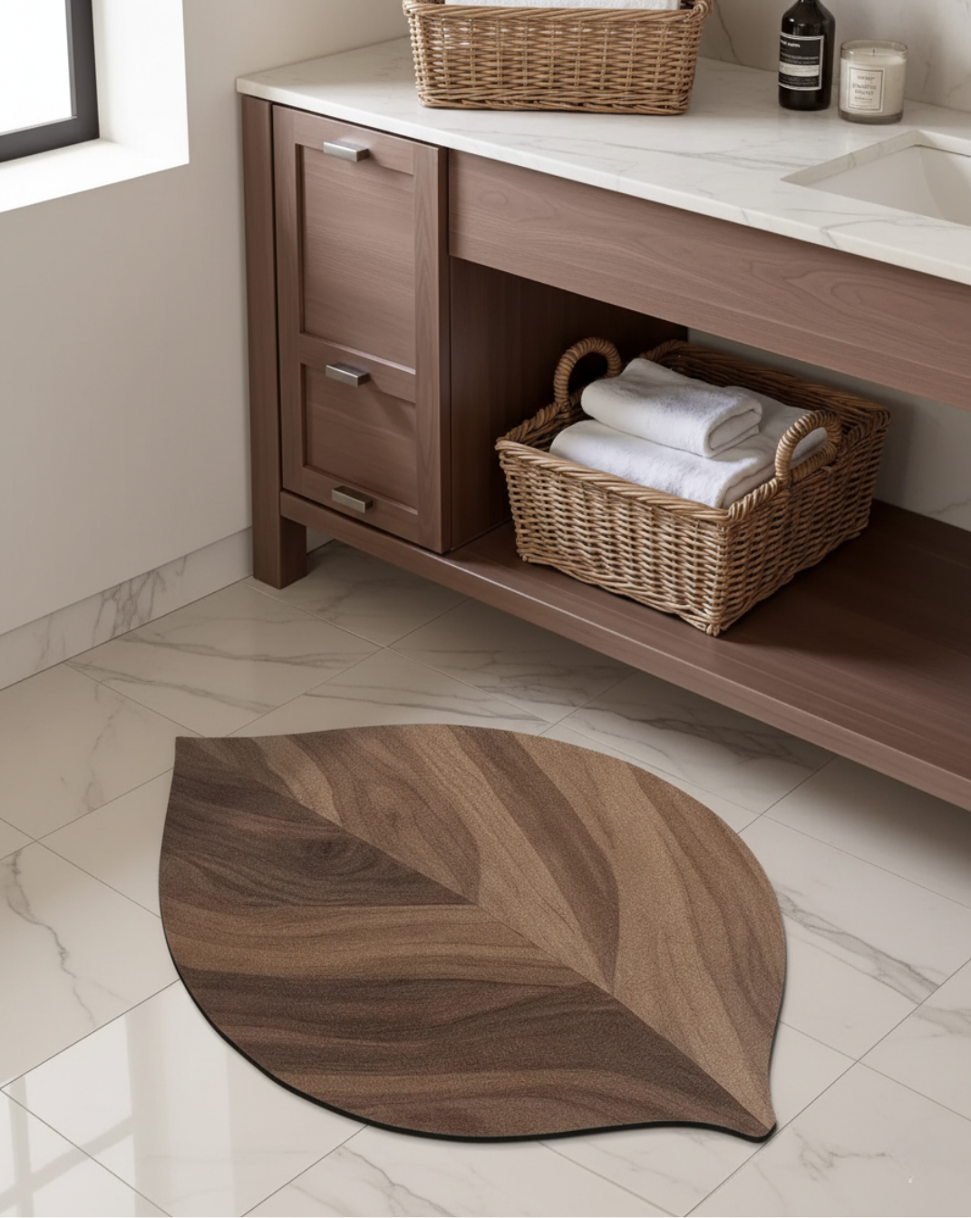 Antislip Badmat Bladprint – Absorberende Douchemat