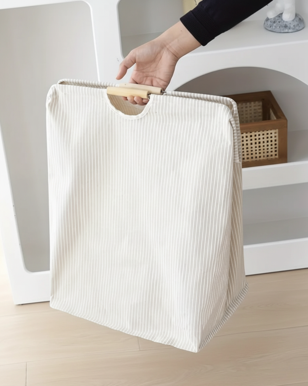 Wasmand met Handvatten – Vrijstaande Vuilwasmand voor Slaapkamer & Badkamer