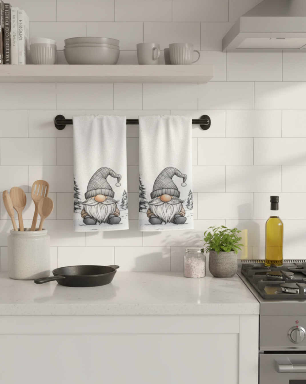 Katoenen Gnome keukenhanddoeken set