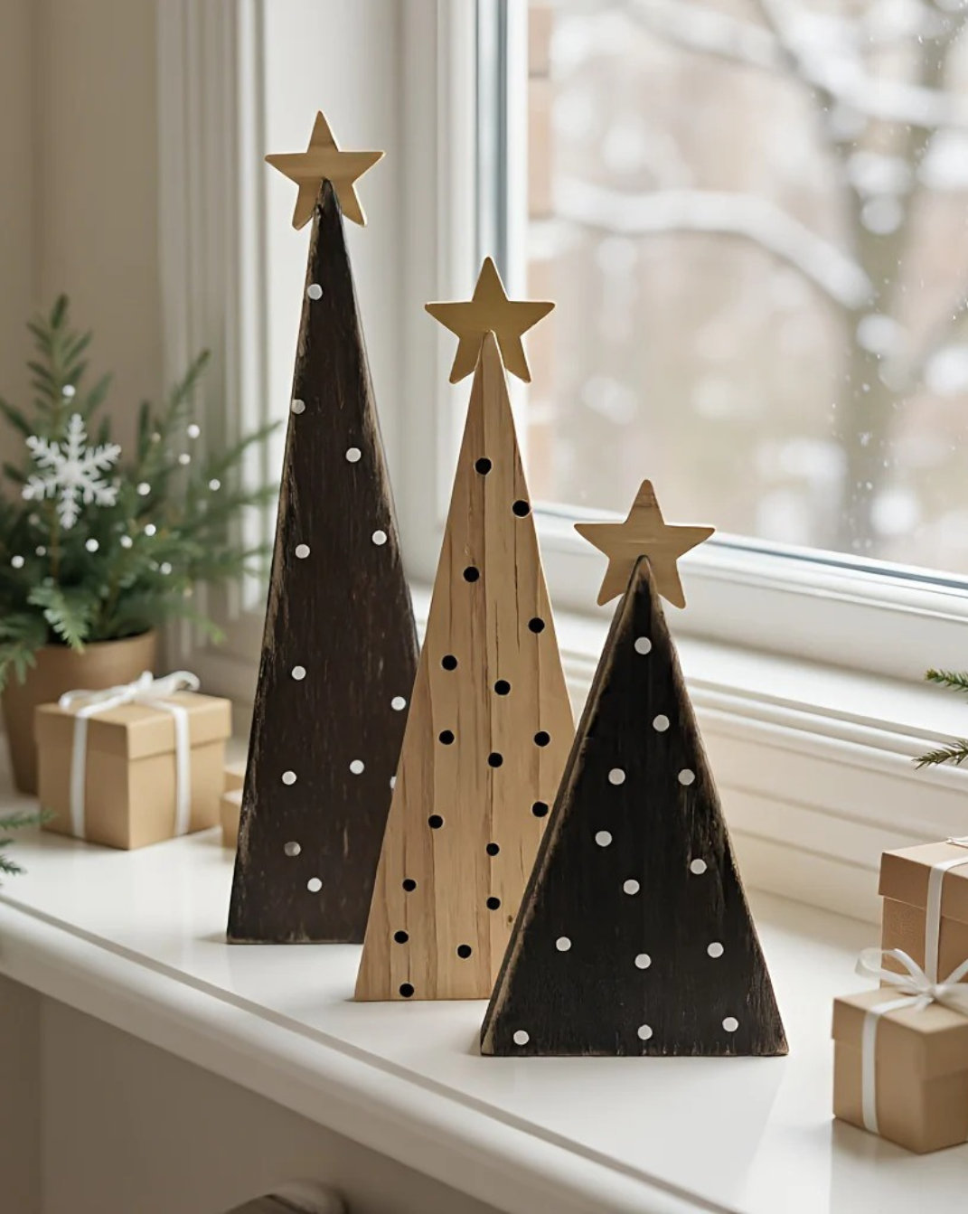 3-delige boheemse kerstboom-set