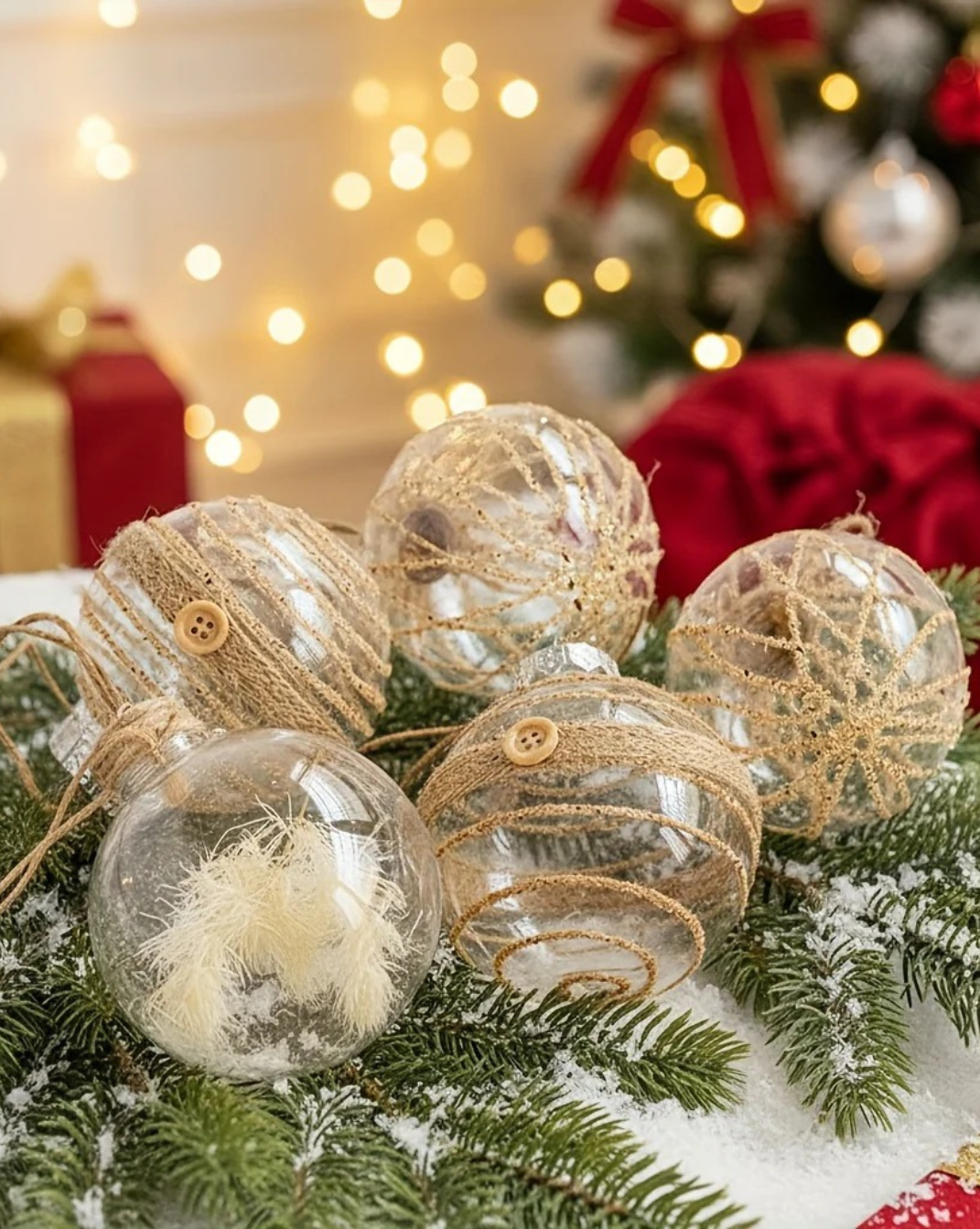 Boho-Design Kerstballen-Set – 6 Stuks