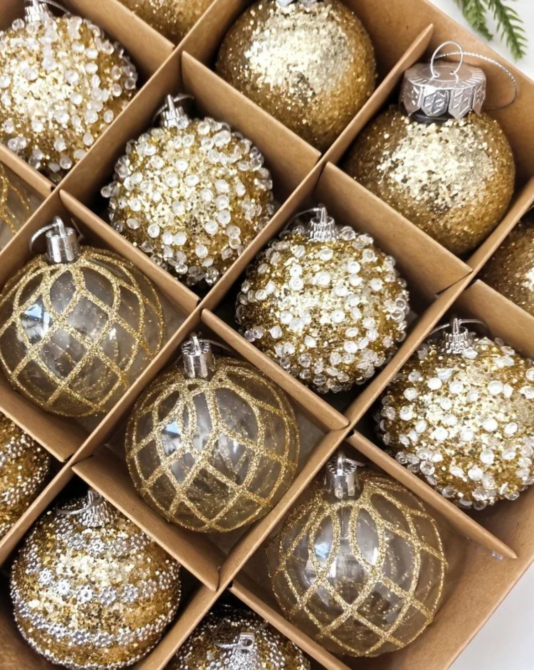 meerkleurige luxe kerstballen set - 16st