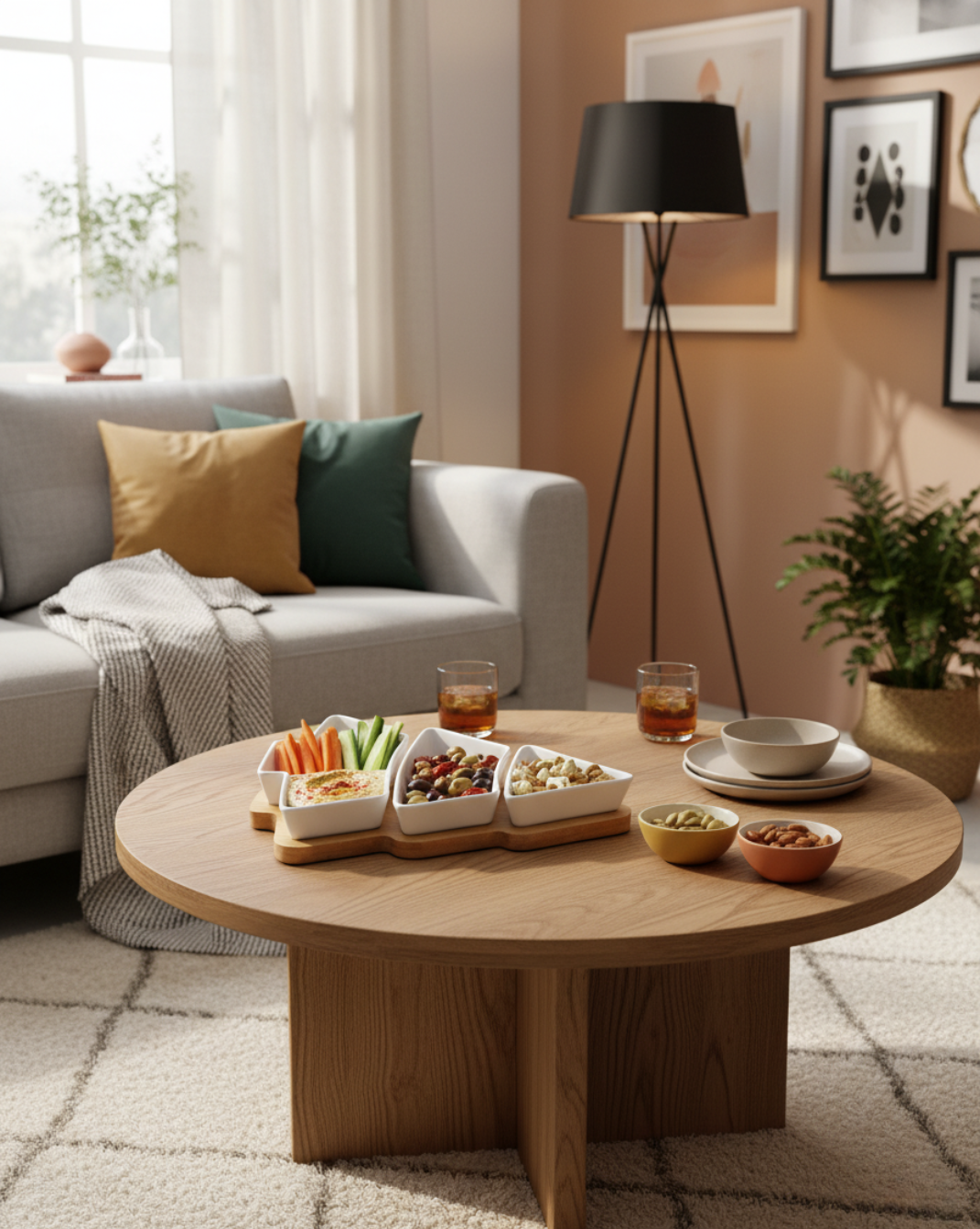 Porseleinen kerstboom serveerschaal set