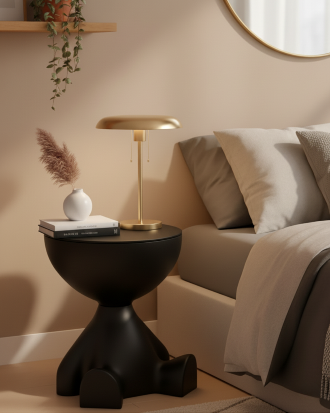 Modern Beer-Vormige Bijzettafel — met opbergruimte - Maison Roze