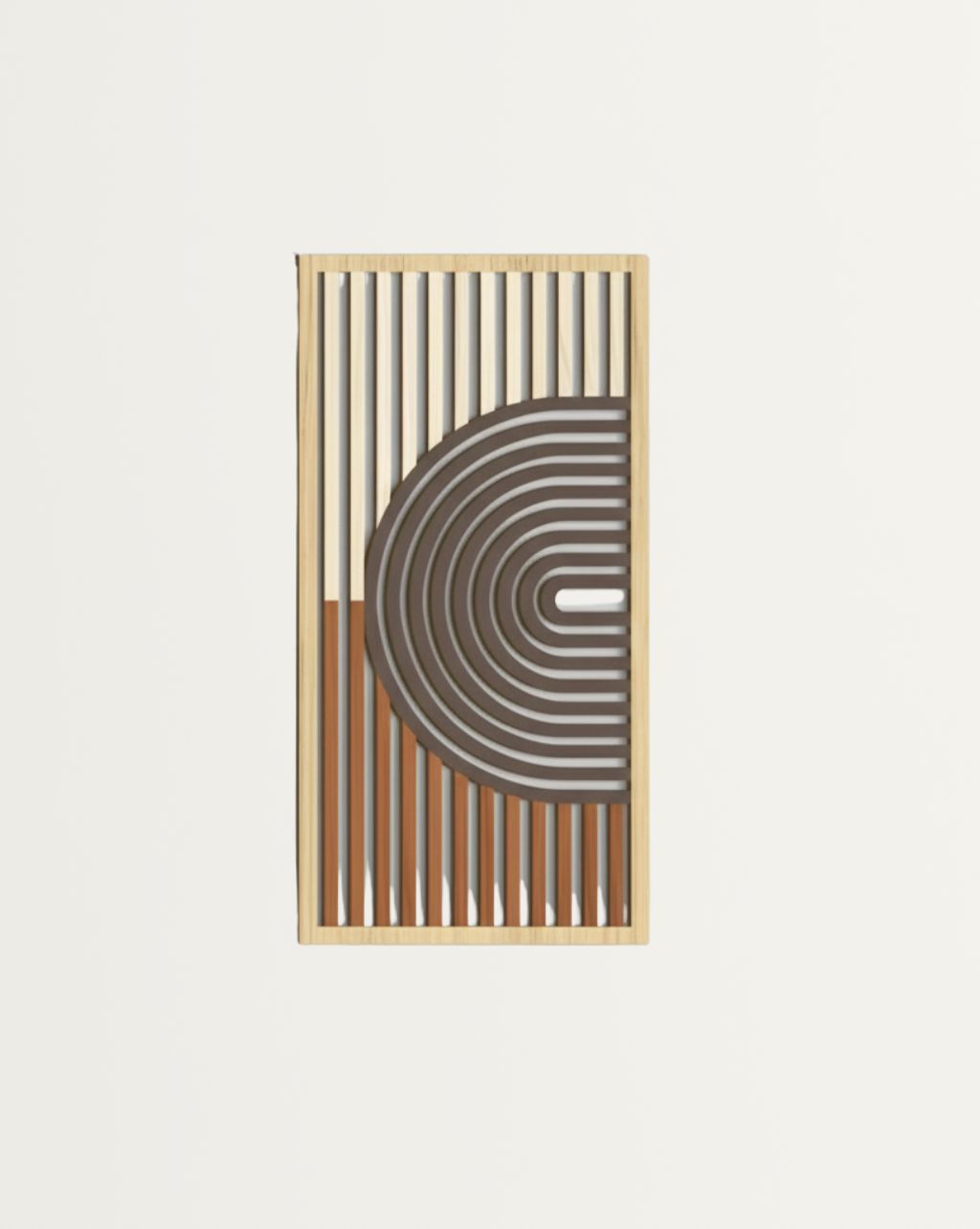 3-delige Houten Wanddecoratie - Abstracte Geometrische Sculpturen