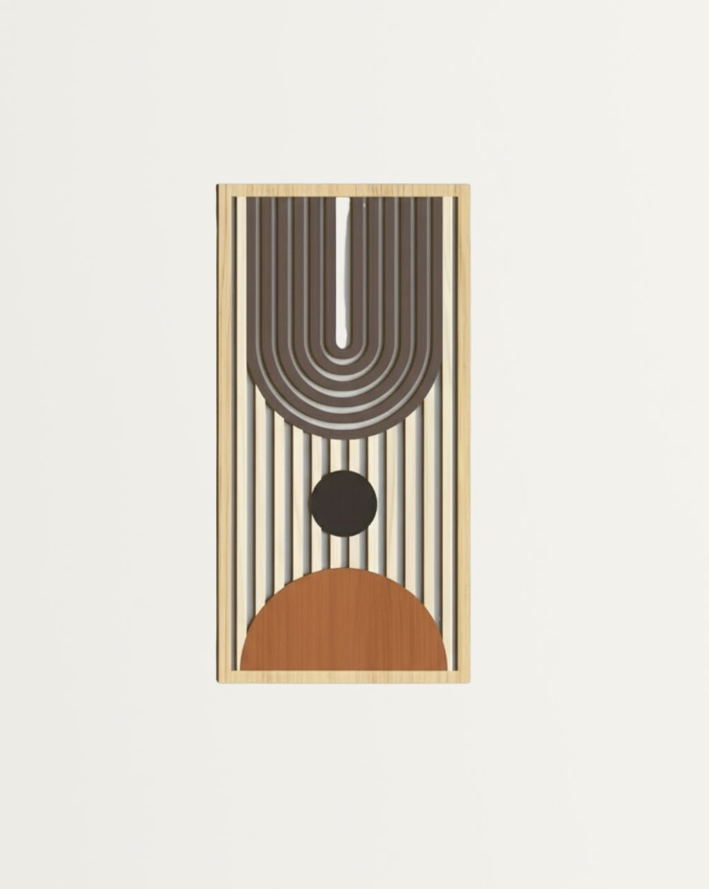 3-delige Houten Wanddecoratie - Abstracte Geometrische Sculpturen