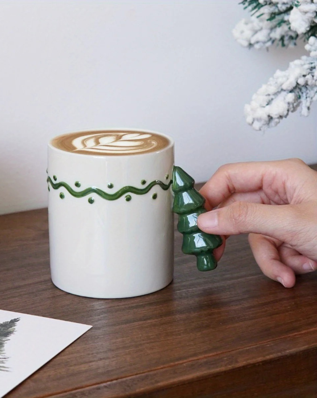 moderne keramische kerstmok - feestelijk design