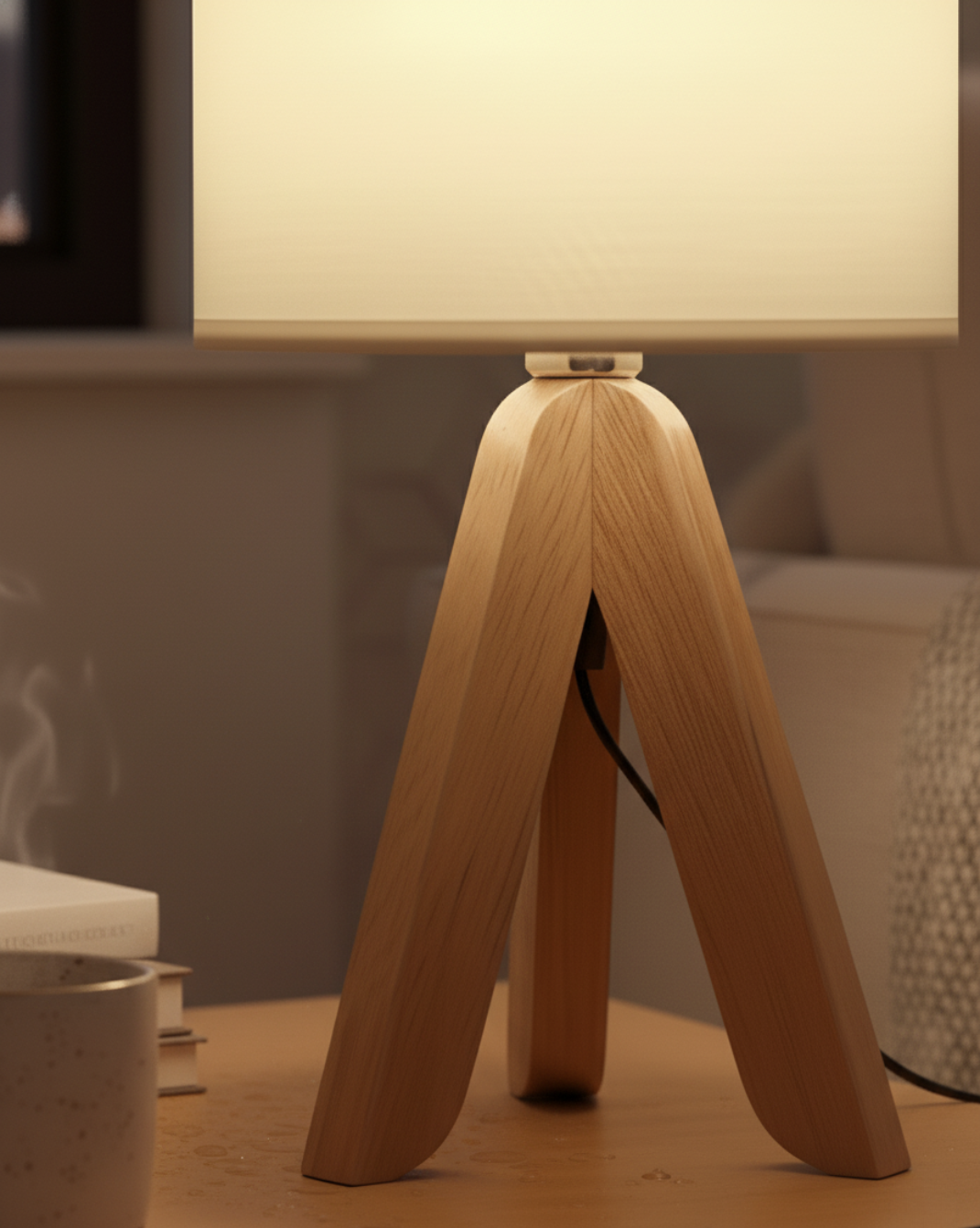 Minimalistische Tafellamp - Stoffen Lampenkap