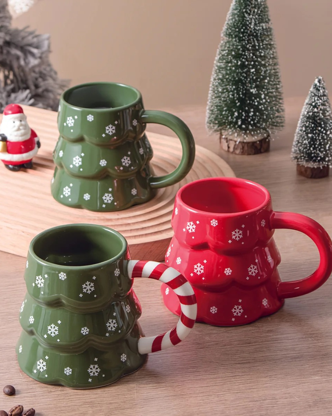 keramische Kerstboom Mok - Sneeuwvlok Design