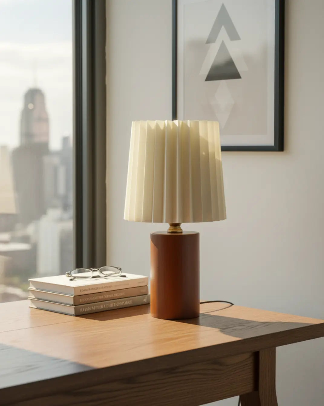 Korean Style Tafellamp - Geplisseerde Kap Maison Roze