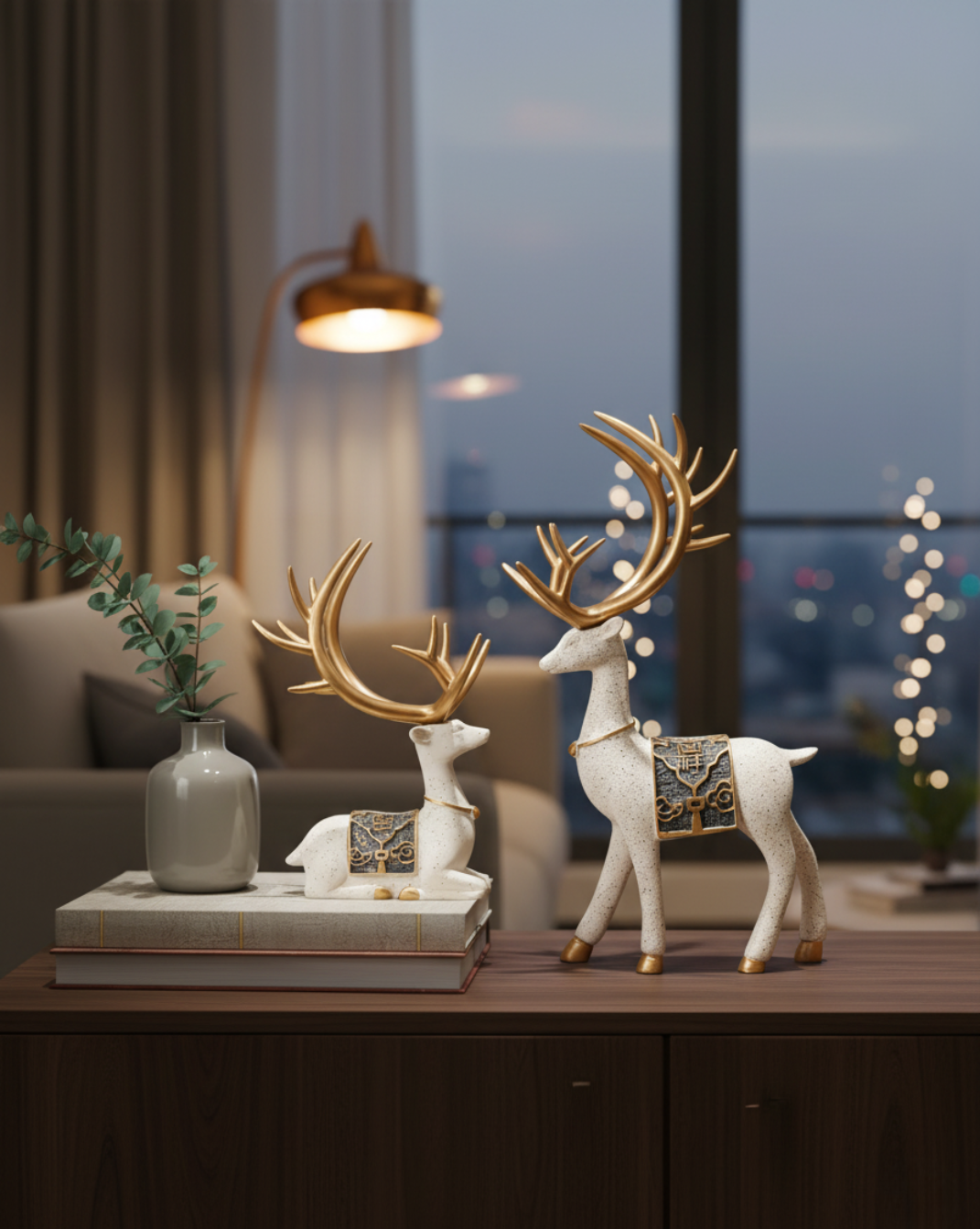 Festive Forest – Set van 2 Rendier-Beeldjes