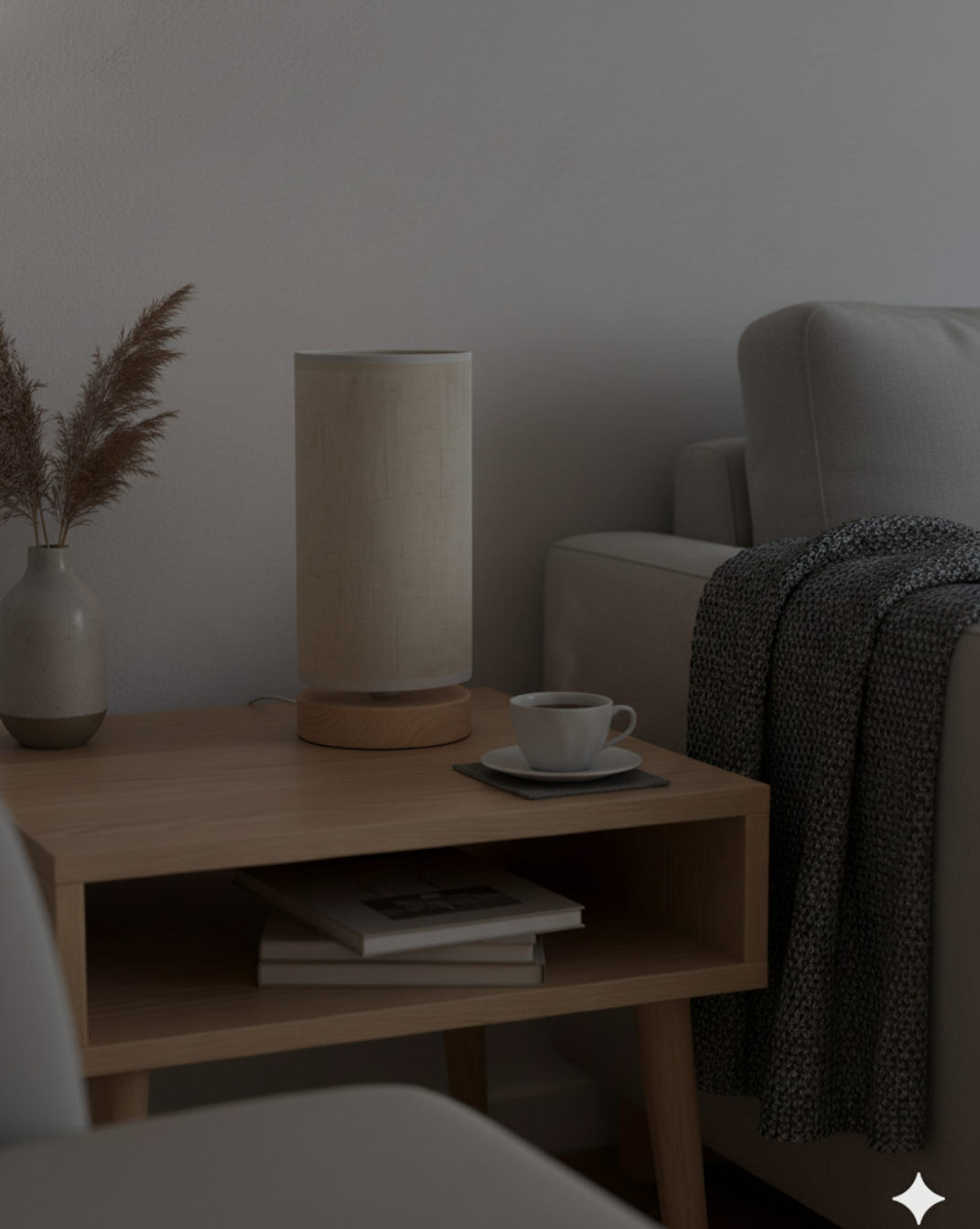 Moderne Linnen Tafellamp met LED Verlichting