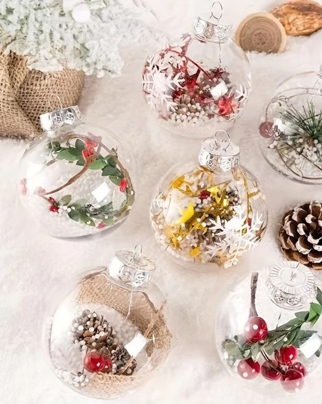 Feestelijke Kerstballen-Set – 6 Stuks – Stijlvolle Winterversiering