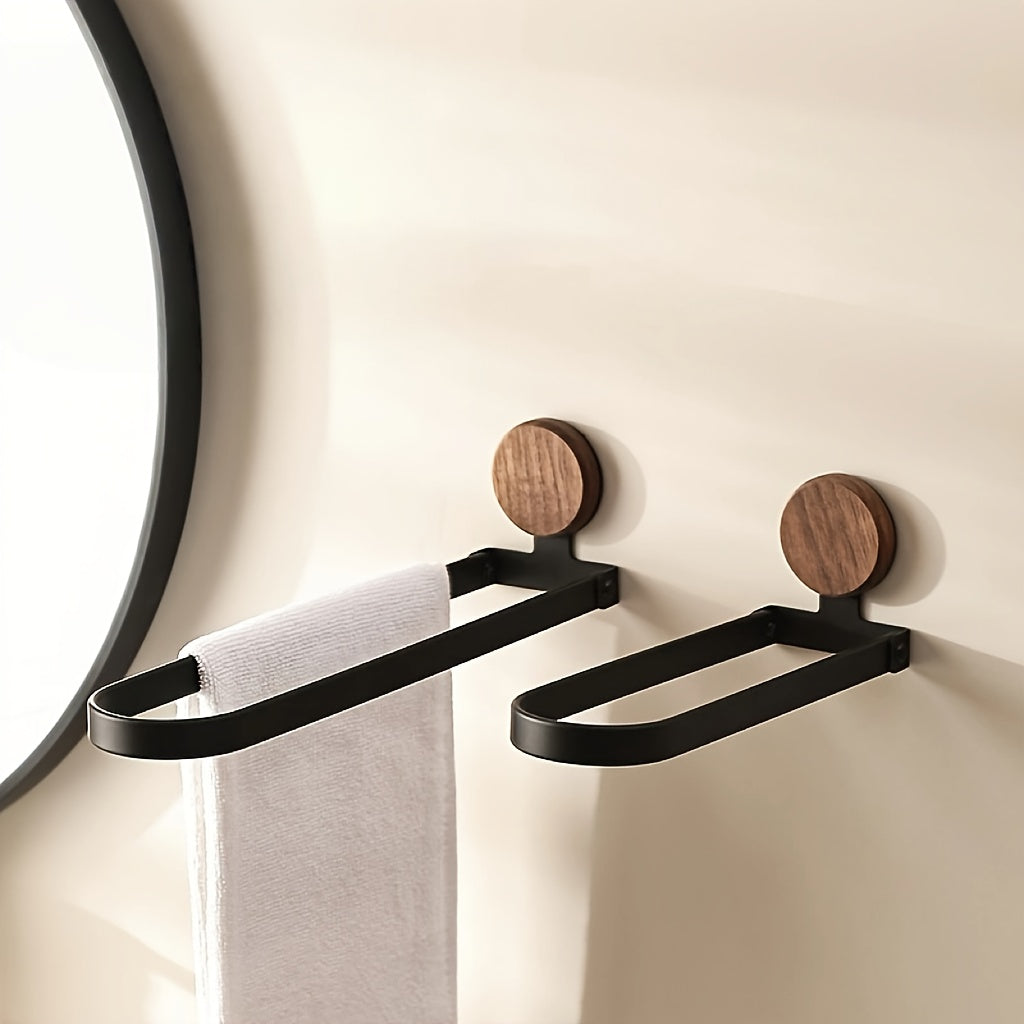 Walnoothouten Wandgemonteerde Handdoekhouder – Opvouwbaar en Ruimtebesparend voor Moderne Badkamers